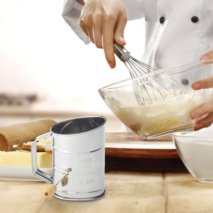 1 Cup Hand Crank Sifter- Mrs. Anderson's Baking