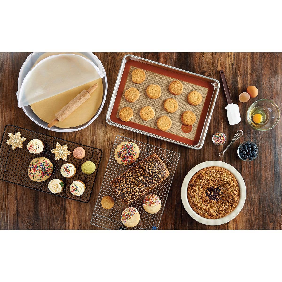 Half-Size Non-Stick Silicone Baking Mat, 13" x 18"- Mrs. Anderson's Baking