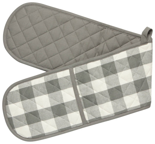London Gray Check Double Oven Mitt - Now Designs by Danica