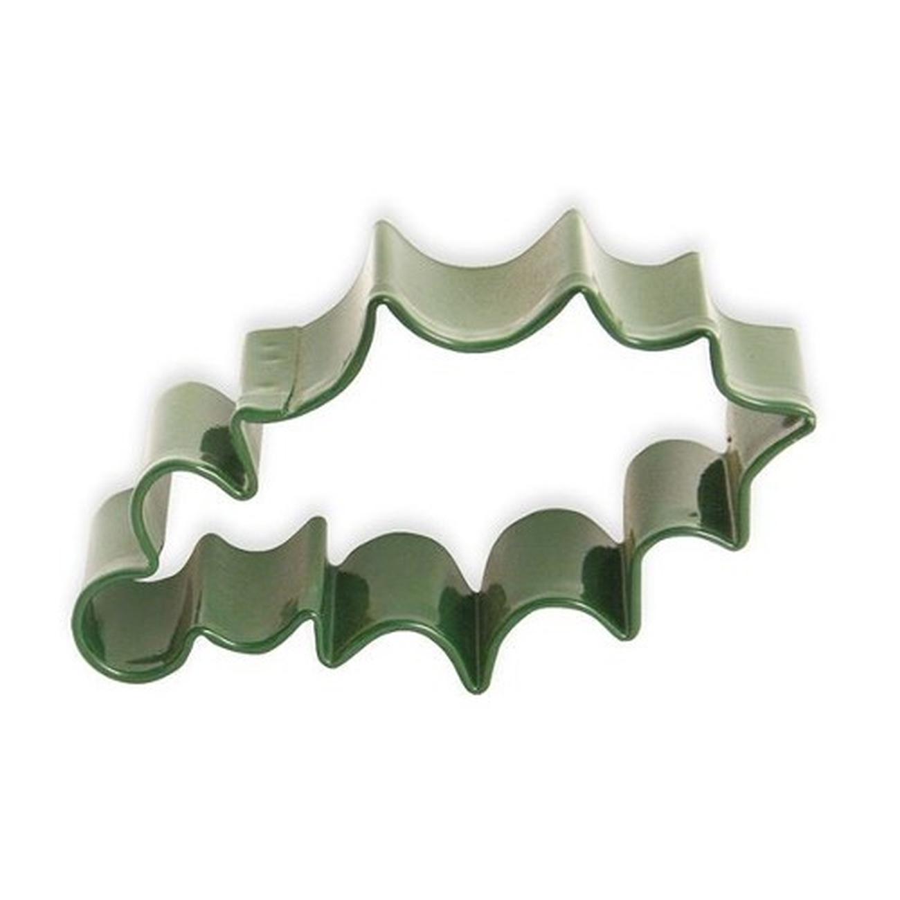 Holly Leaf Cookie Cutter, Green Polyresin, 3.25"- R&M