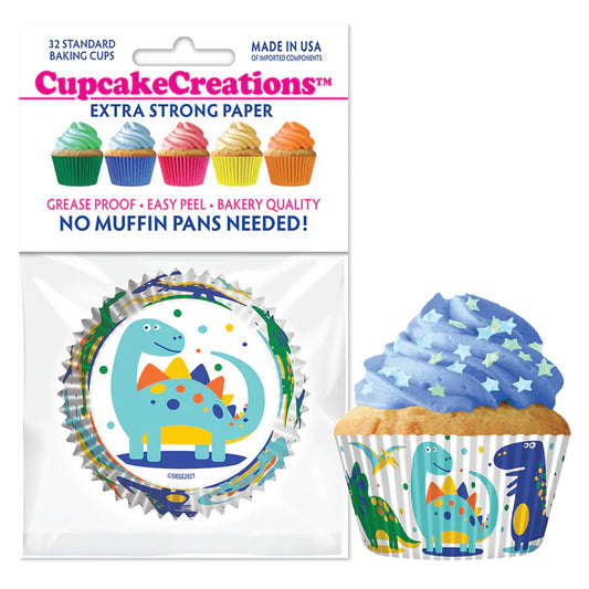 Dinosaur Standard Baking cups, 32 count- Cupcake Creations