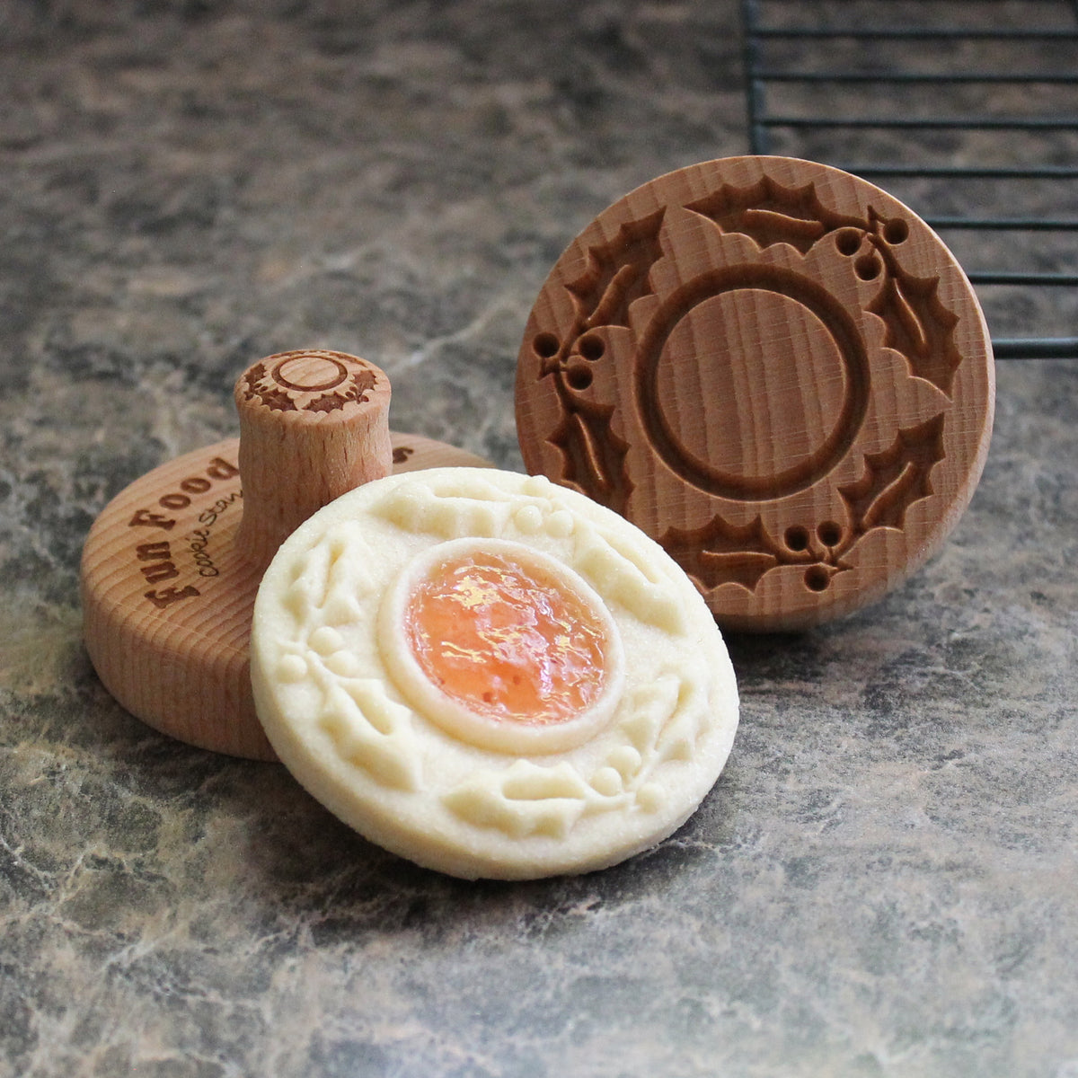 Holly Jelly Cookie Stamp - Fun Food Tools