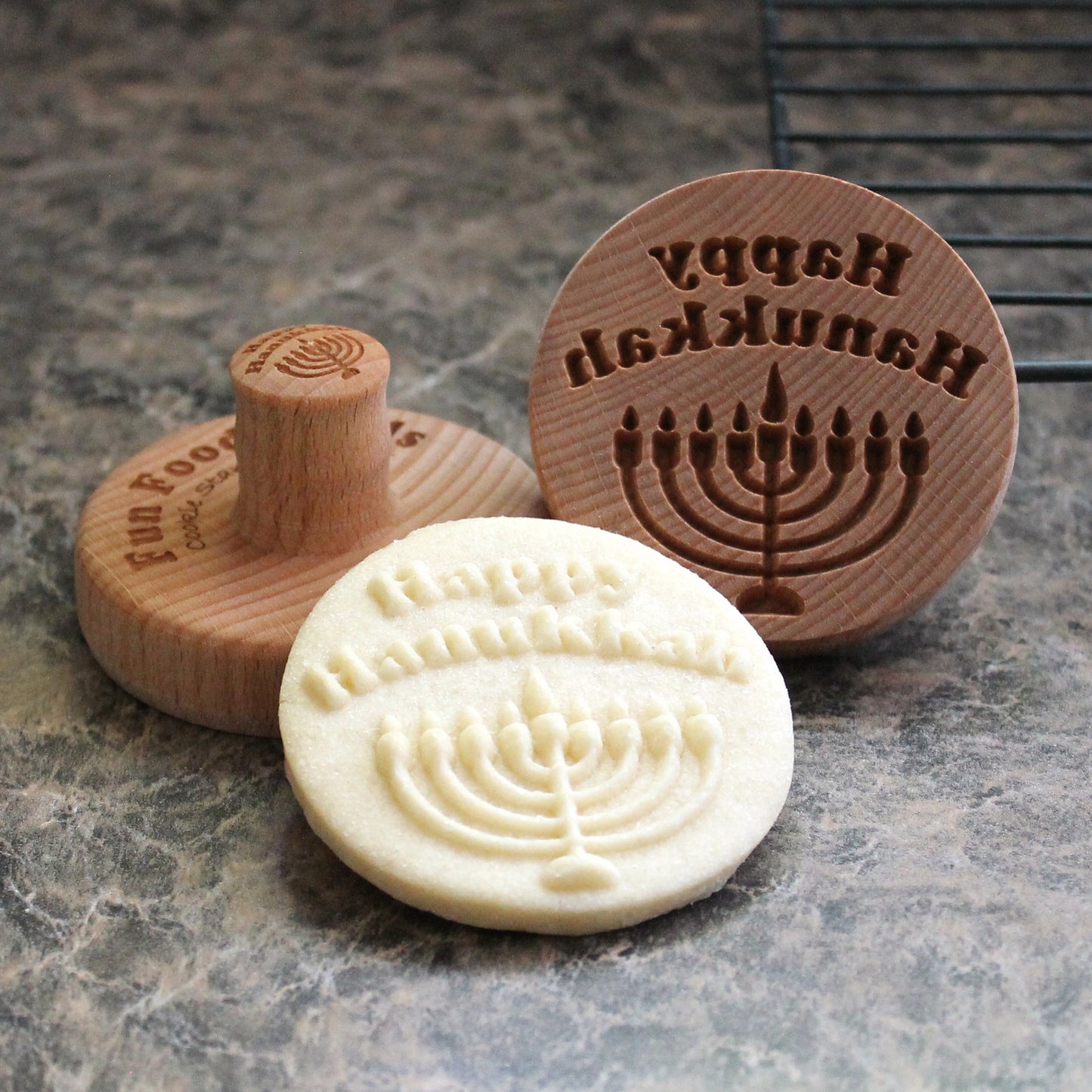 Happy Hanukkah Cookie Stamp - Fun Food Tools