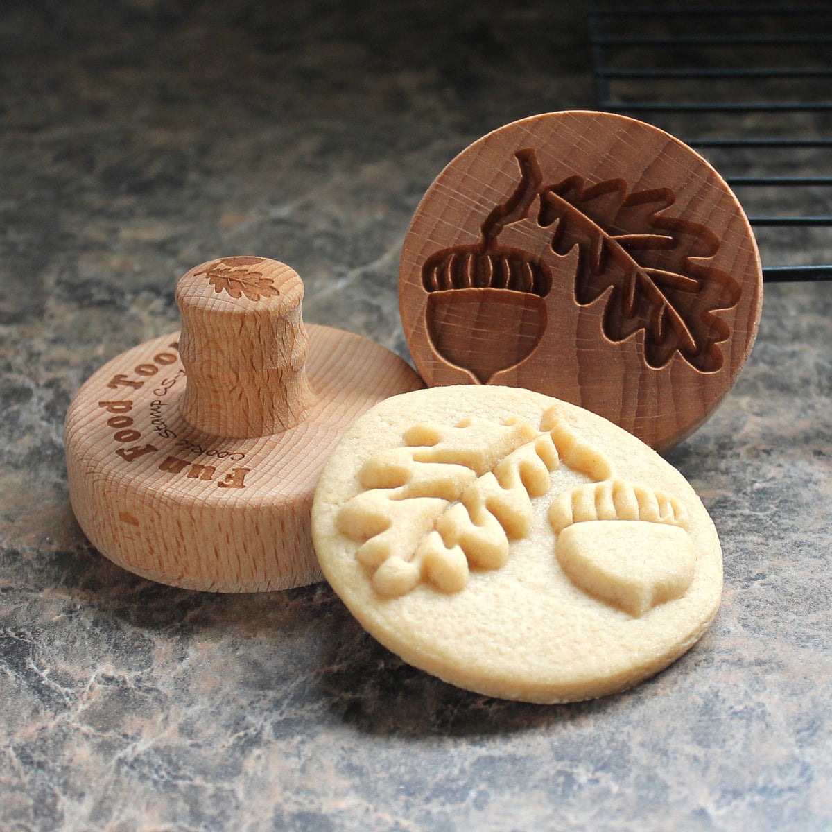 Acorn and Oak Leaf Cookie Stamp - Fun Food Tools