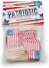 Patriotic American Flag Party Picks, 50 count- Fox Run