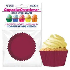 Burgandy Standard Baking Cups, 32 count- Cupcake Creations