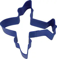 Airplane Cookie Cutter, Blue Polyresin, 4"- R&M
