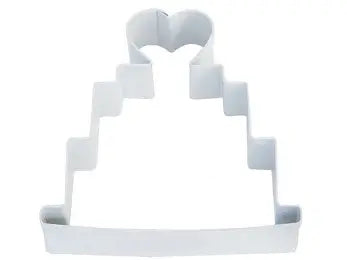 Wedding Cake Cookie Cutter, White Polyresin, 4"- R&M