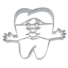 Tooth with Embossed Face Details Cookie Cutter, 2.25"- Stadter