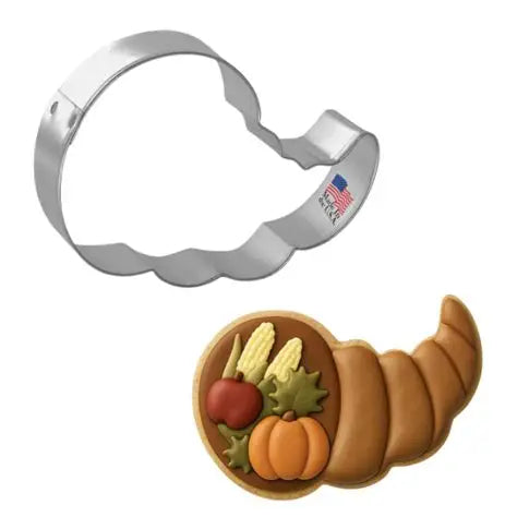 Cornucopia Cookie Cutter, 2.25"x 3.5"