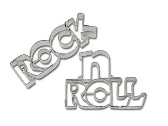 "Rock 'n Roll" with Embossed Details 2 Piece Cookie Cutter Set, 3"x 3"- Stadter