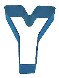 Letter Y Cookie Cutter, Blue Polyresin, 3"- R&M