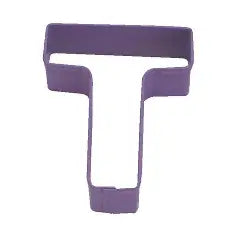 Letter T Cookie Cutter, Purple Polyresin, 3"- R&M