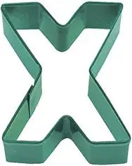 Letter X Cookie Cutter, Green Polyresin 3"- R&M
