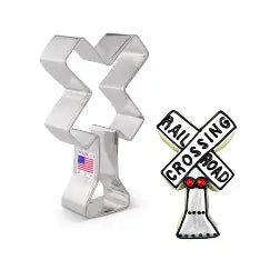 Railroad Crossing Sign Cookie Cutter, 4.25"- Ann Clark