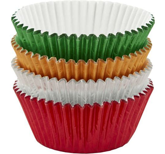 Assorted Christmas Foil Cupcake Liners, 48 count- Wilton