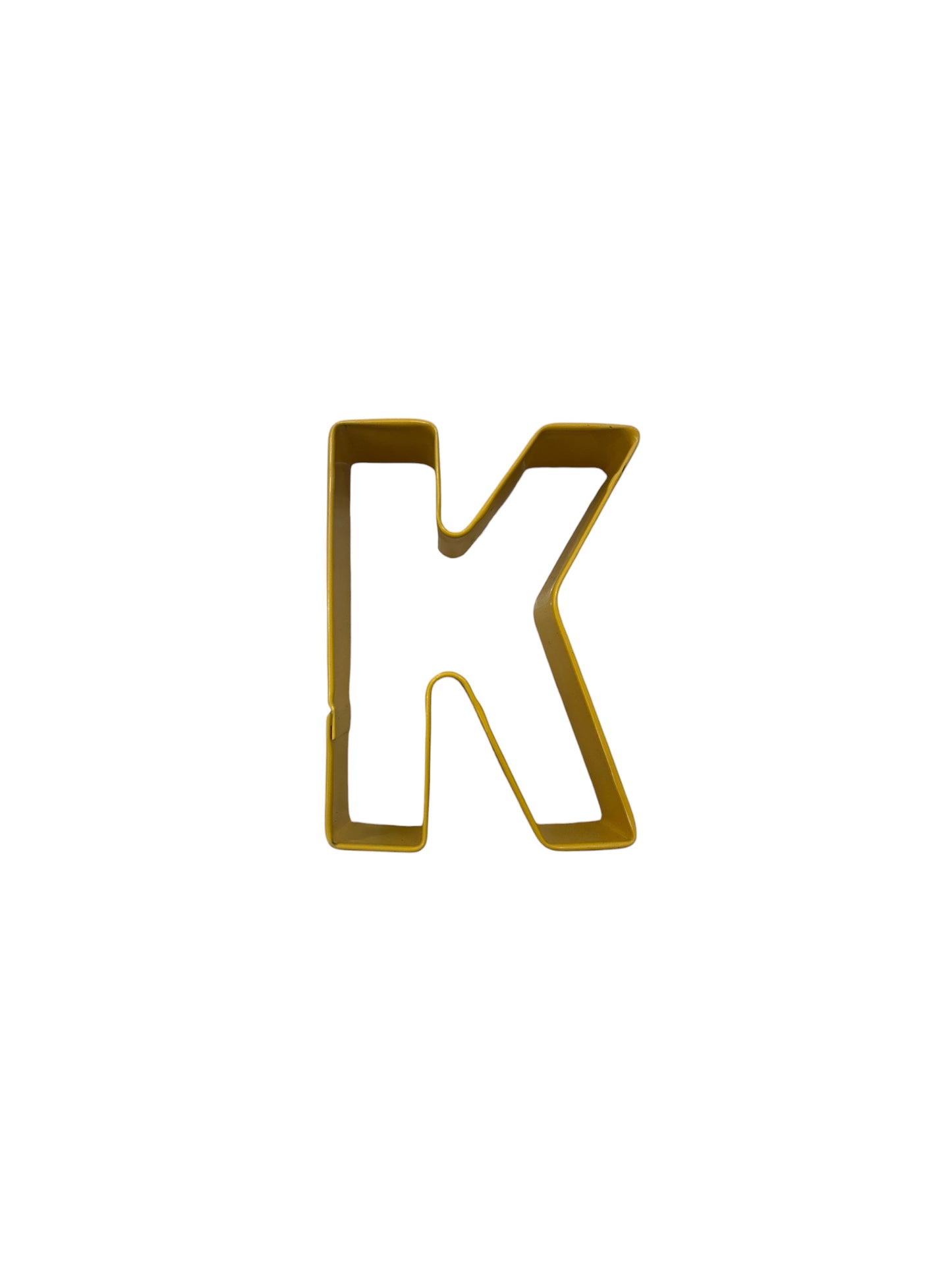 Letter K Cookie Cutter, Yellow Polyresin, 3"- R&M