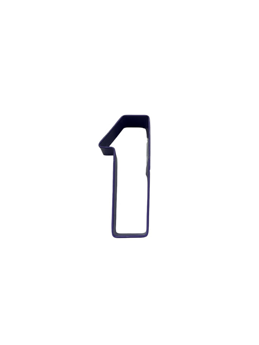 Number 1 Cookie Cutter, Purple Polyresin, 3"- R&M