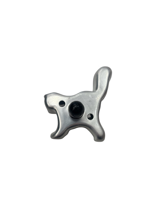 Vintage Style Cat Cookie Cutter with Wood Handle, made from aluminum. 3.5".