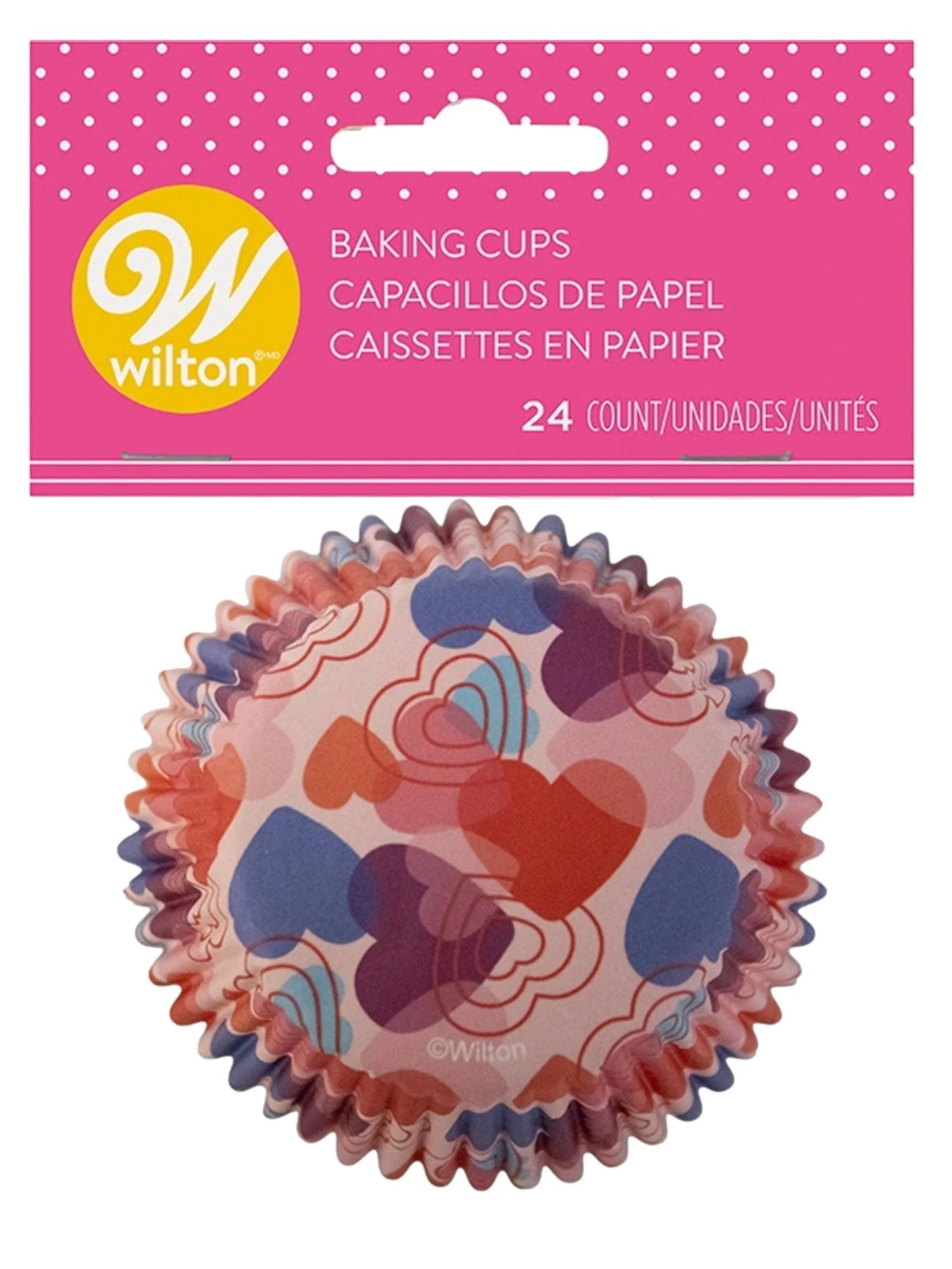 Colorful Heart Standard Baking Cups, 24 count- WIlton