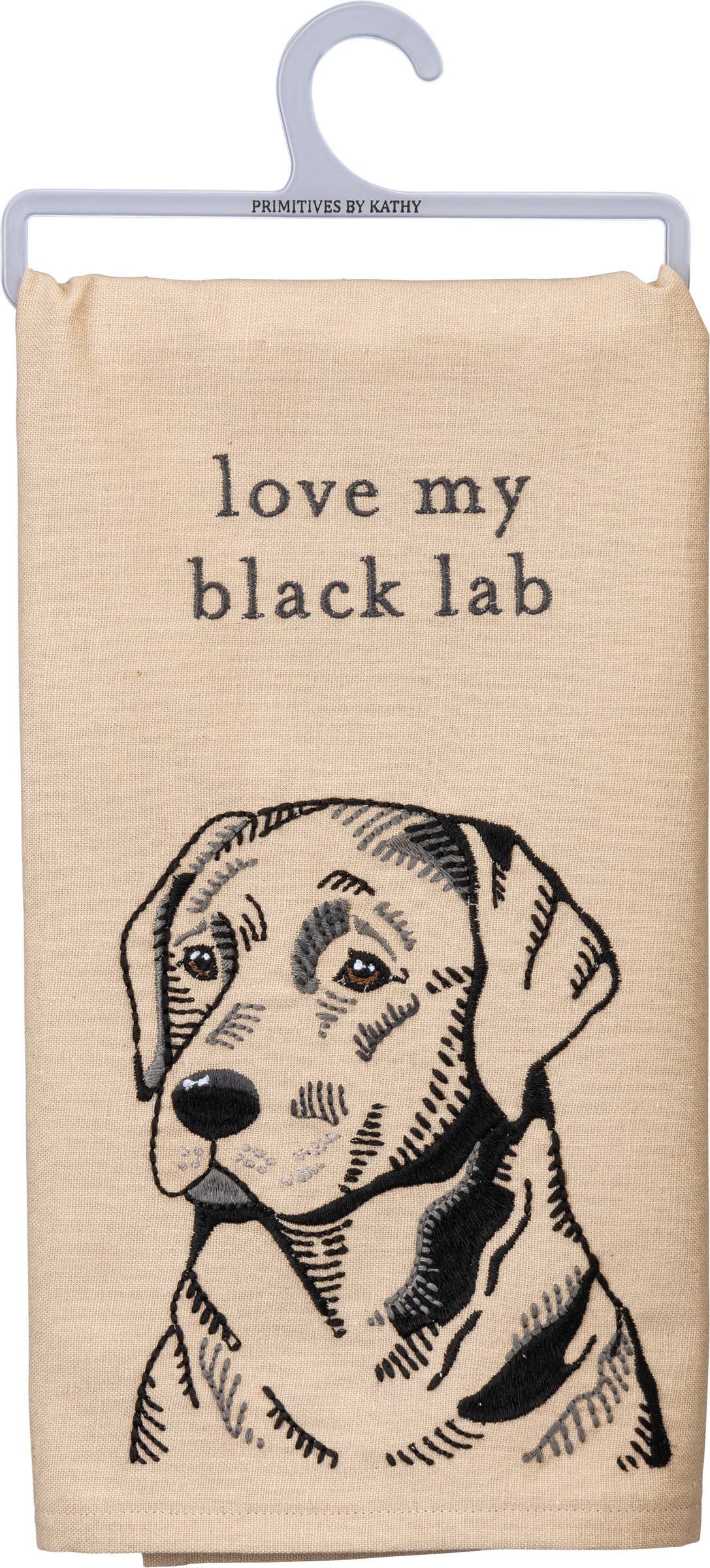 Love My Black Lab Kitchen Towel - Primitives by Kathy