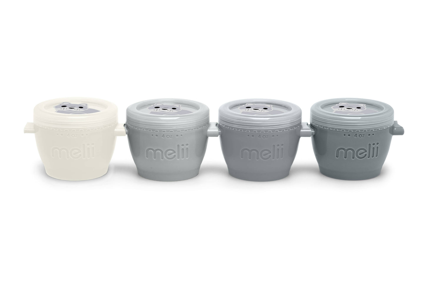 melii - 4oz Snap & Go Pods - 4 Freezer & Snack Containers