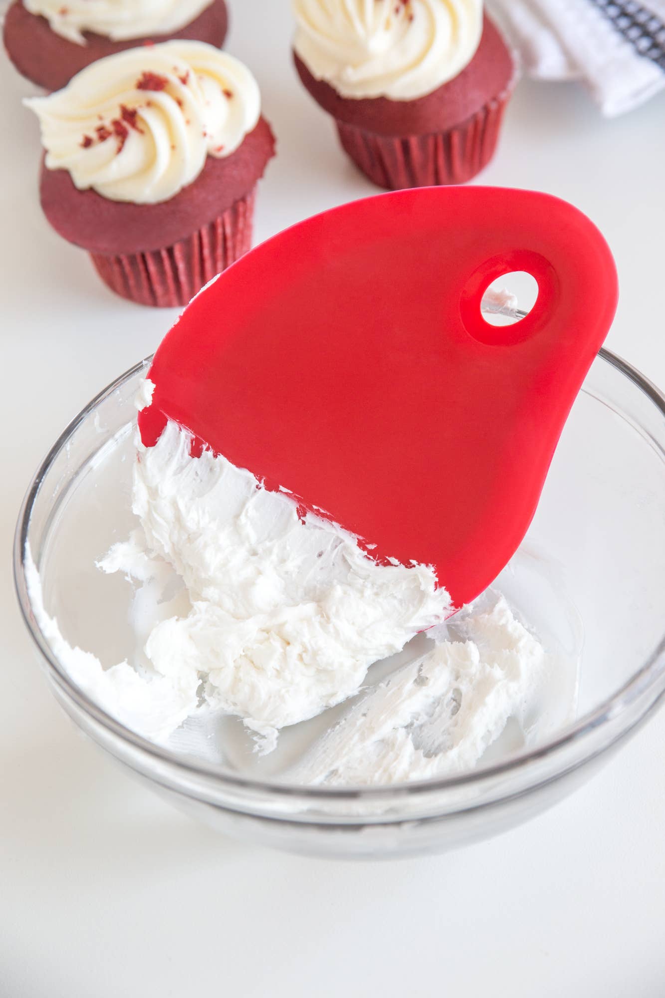 Silicone Bowl Scraper, Red, 5.5" x 4.5" - Fox Run