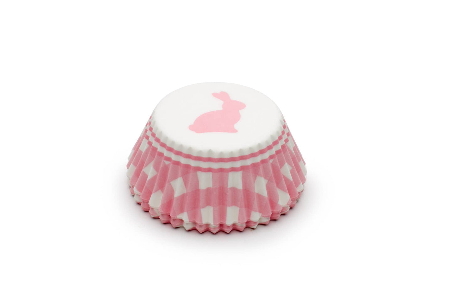 Pink Gingham Bunny Cupcake Liners, Set of 50, 3" - Fox Run