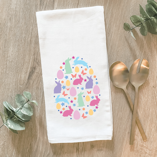 Easter Bunny Egg Cotton Tea Towel- Lissi Designs