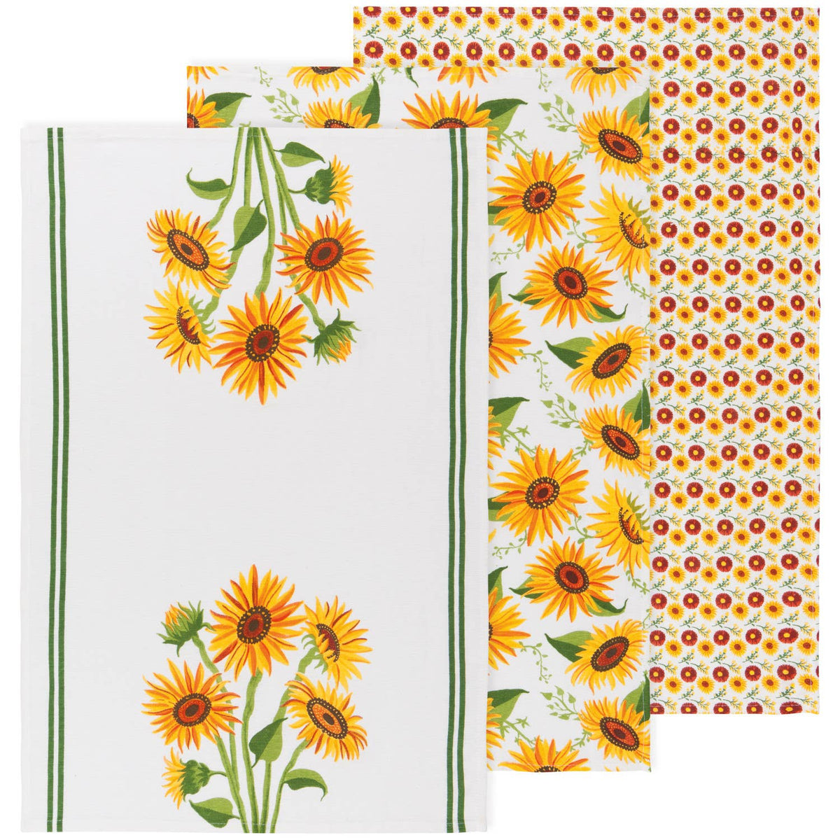 Sunflower Splendor Bakers Floursack Dishtowels Set of 3- Now Designs by Danica