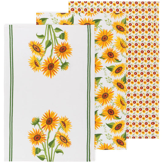 Sunflower Splendor Bakers Floursack Dishtowels Set of 3- Now Designs by Danica