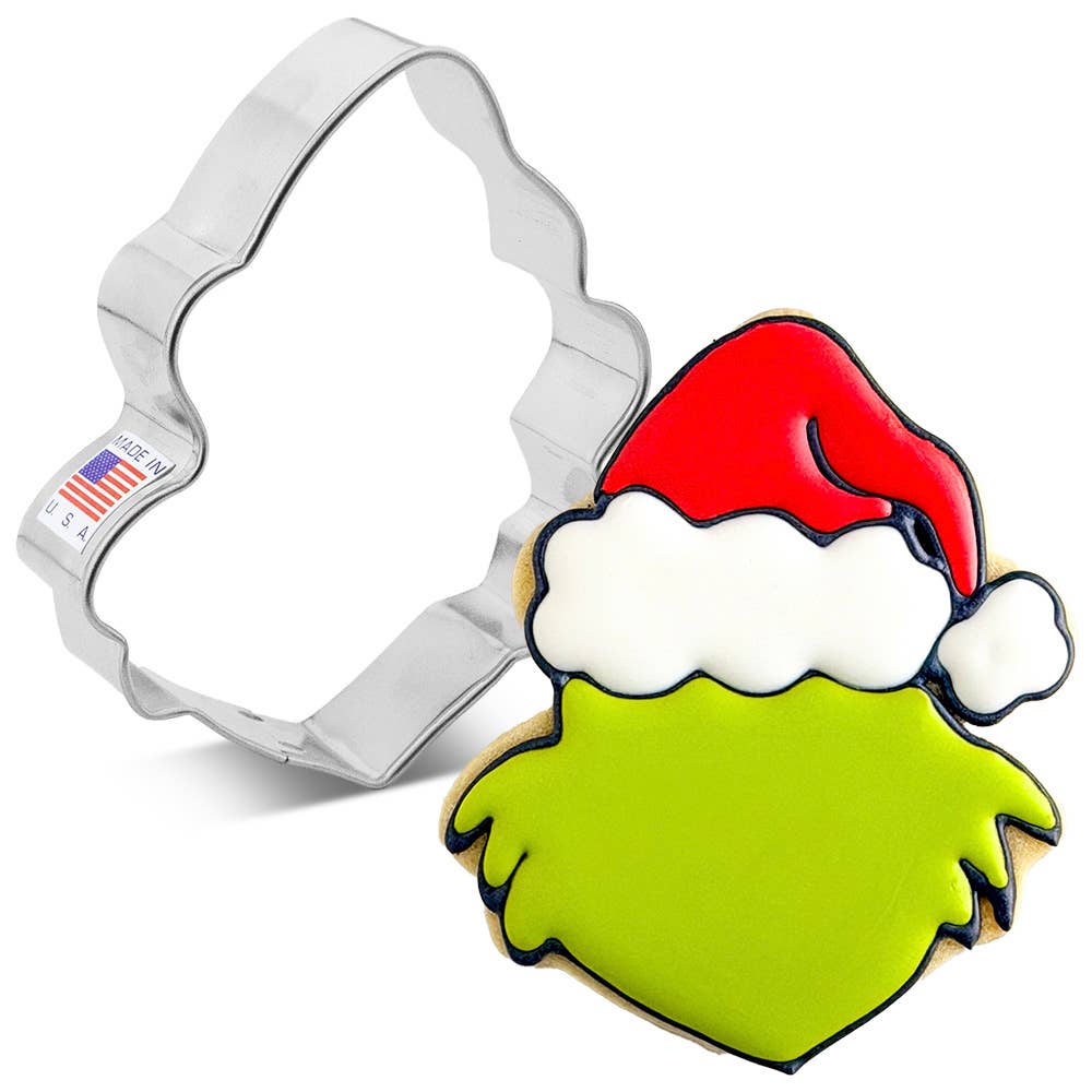 Christmas Grump with Santa Hat Cookie Cutter 3" - Ann Clark