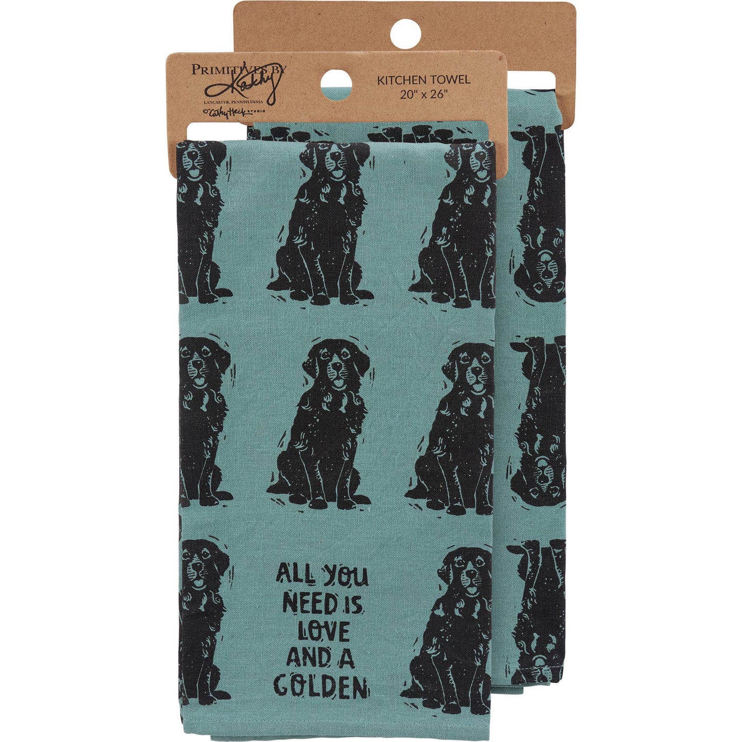 Love And A Golden Kitchen Towel - Primitives by Kathy