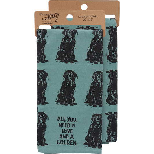 Love And A Golden Kitchen Towel - Primitives by Kathy