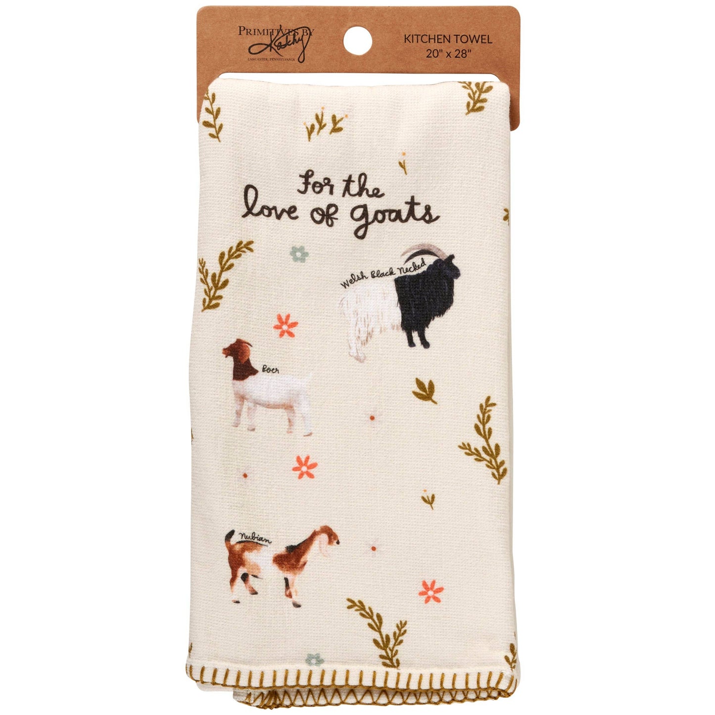 Love Of Goats Kitchen Towel- Primitives by Kathy
