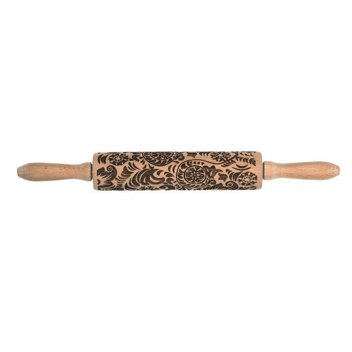 HIC - Harold Import Co. - Mrs. Anderson's Baking Paisley Design Rolling Pin, 8in