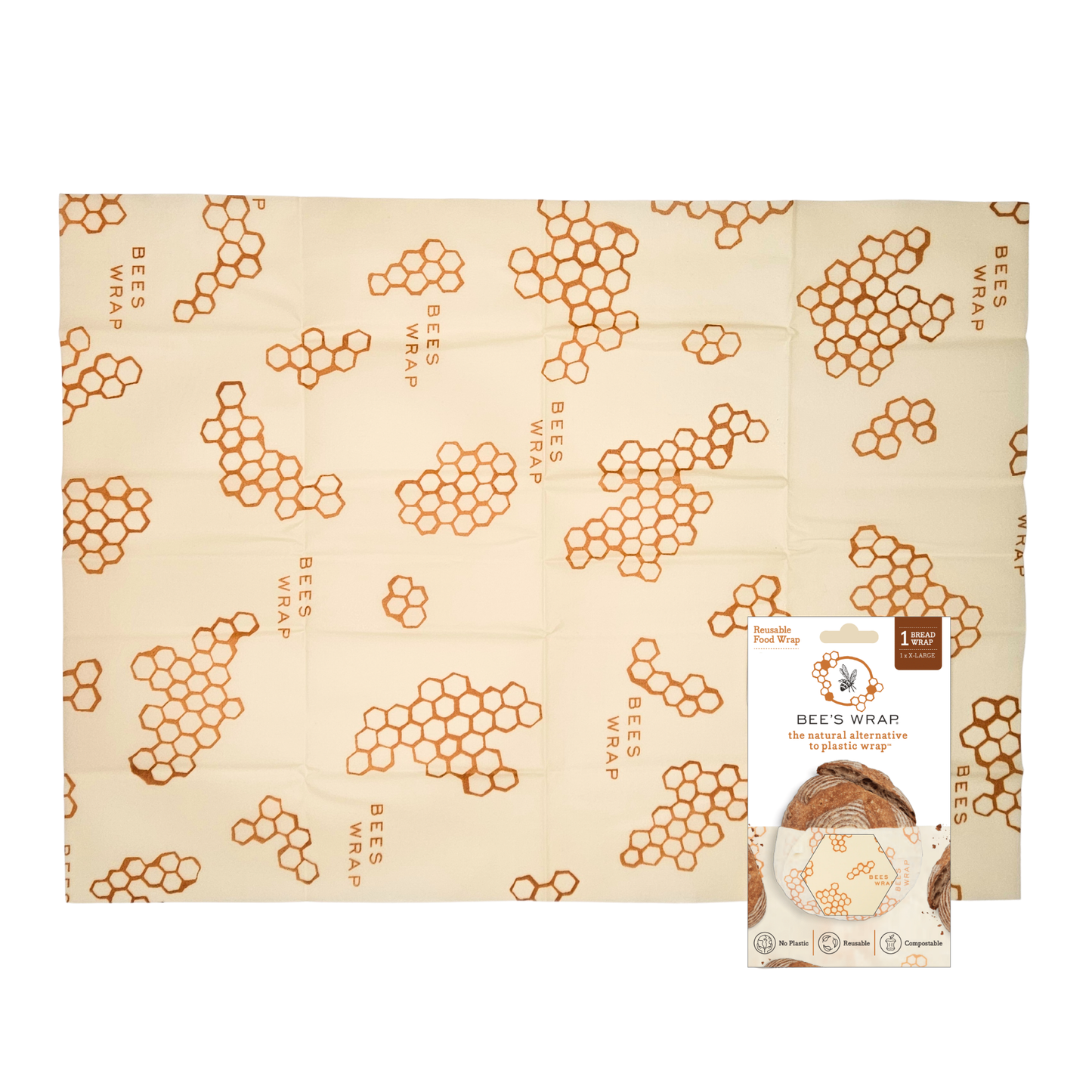 Honeycomb Print- Bee’s Wrap® Beeswax Reusable Bread Wrap