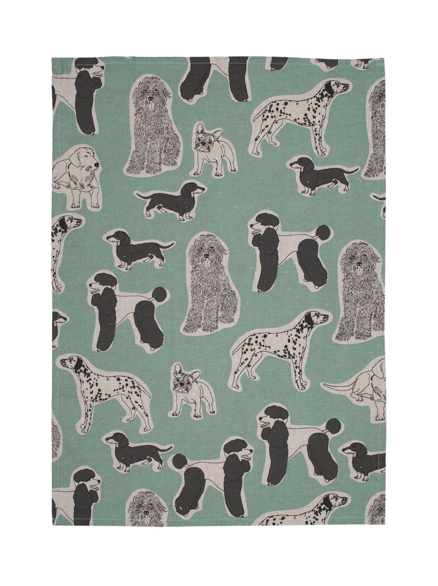 Dog Print Standard Tie Apron - Aqua Storm - Raine & Humble