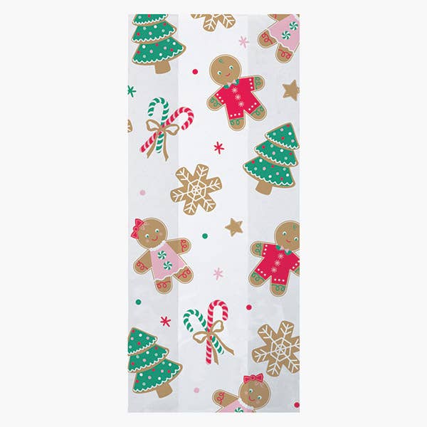 Nashville Wraps - Christmas Print Cello Treat Bags