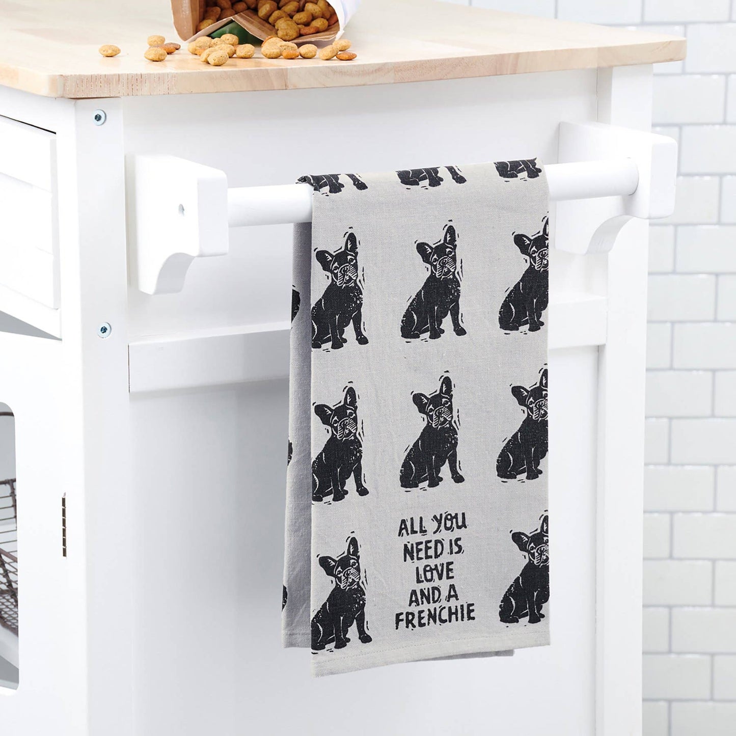 Love And A Frenchie Kitchen Towel - Primitives by Kathy