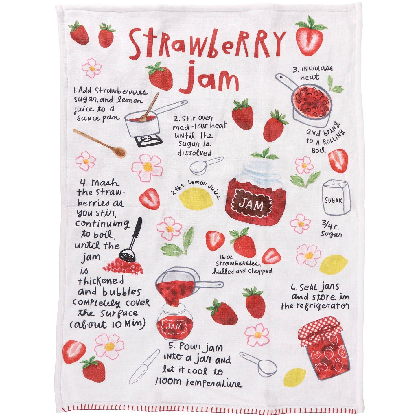 Strawberry Jam Recipe Kitchen Towel- Primitives by Kathy