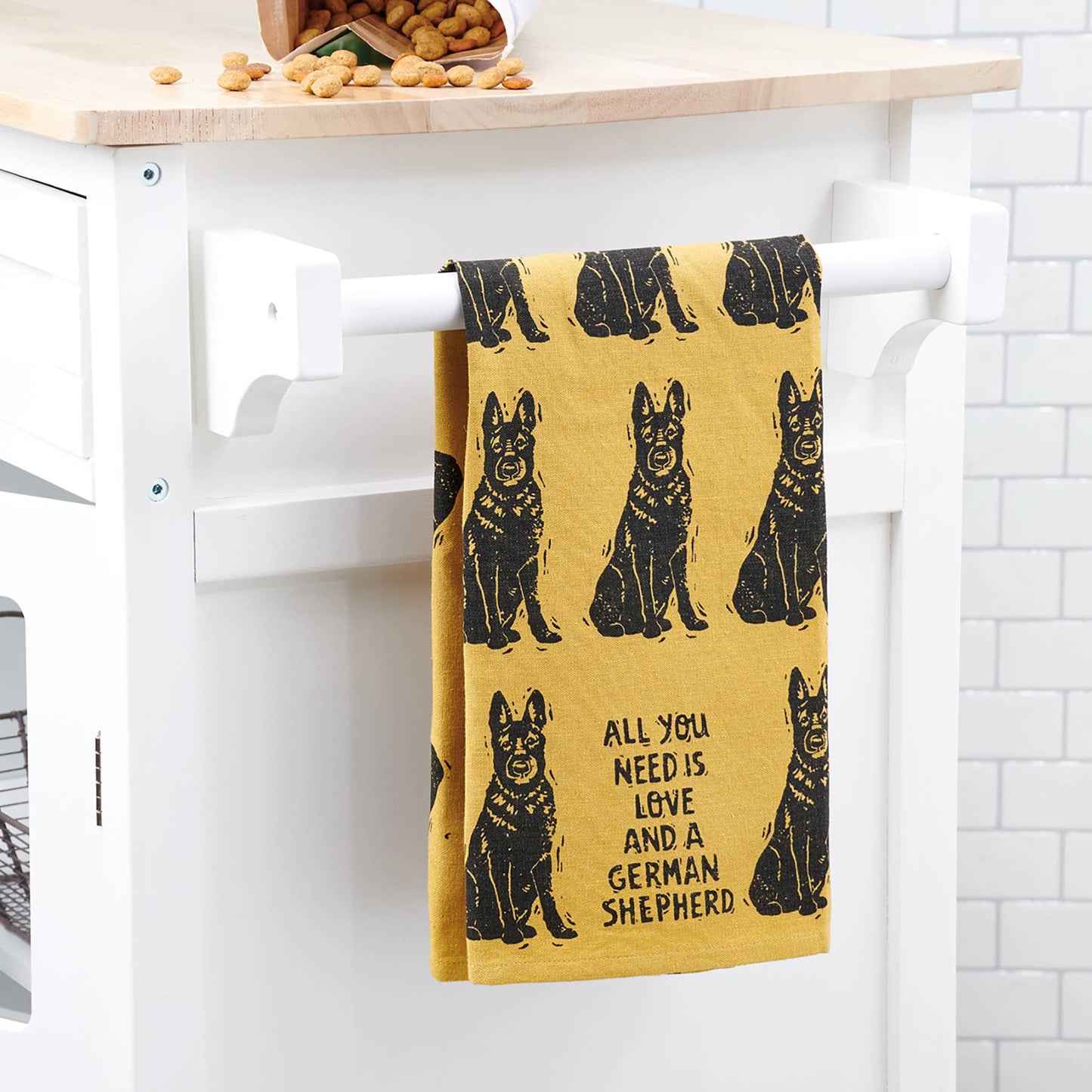 Love And A Shepherd Kitchen Towel - Primitives by Kathy