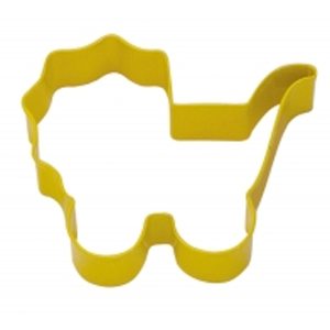 Carriage Cookie Cutter, Yellow Polyresin, 3.5"- R&M