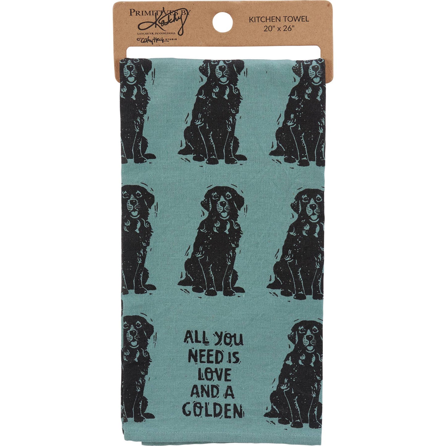 Love And A Golden Kitchen Towel - Primitives by Kathy