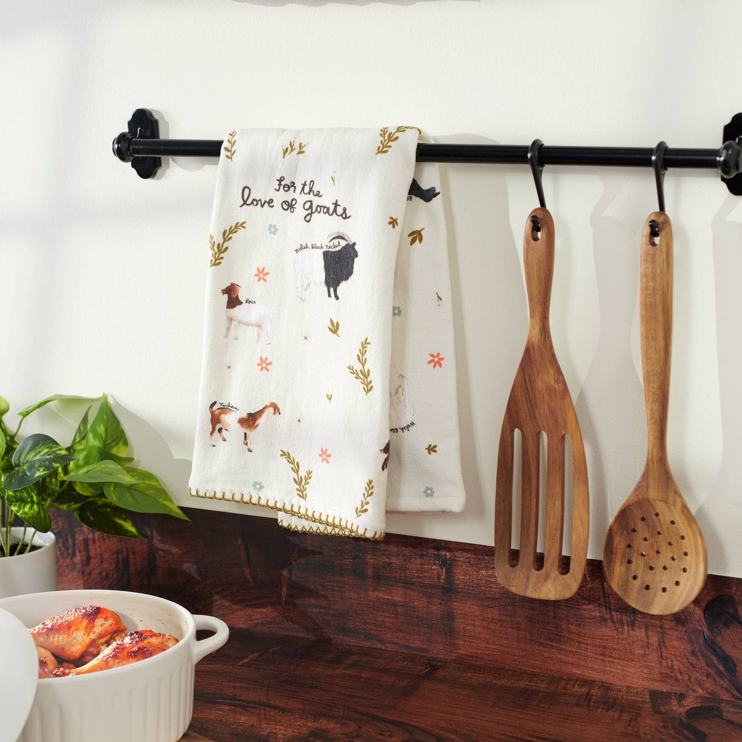 Love Of Goats Kitchen Towel- Primitives by Kathy