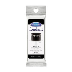 Black Fondant, 4.4 oz- Satin Ice