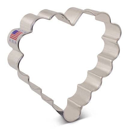 Scalloped Heart Cookie Cutter, 4"- Ann Clark