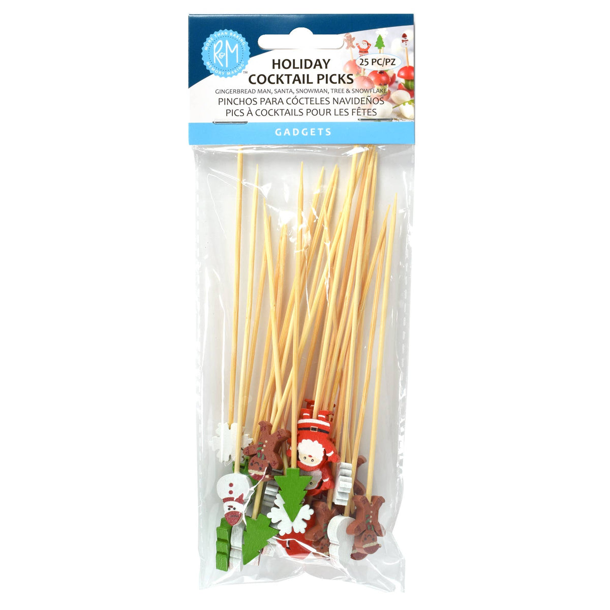 R&M International - Holiday Cocktail Picks Pack of 25