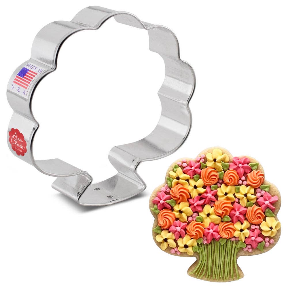 Forward Turkey & Flowers Cookie Cutter, 3 5/8"- Ann Clark