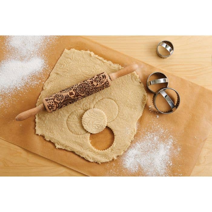 HIC - Harold Import Co. - Mrs. Anderson's Baking Paisley Design Rolling Pin, 8in